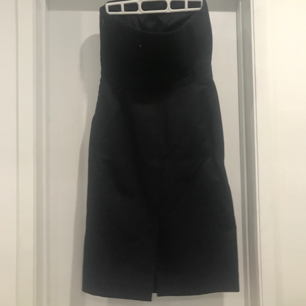 Black strapless pencil dress